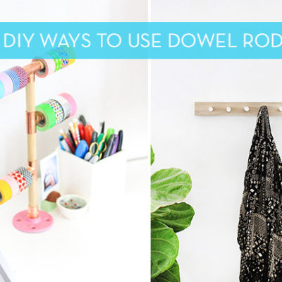 Wooden dowel rods can make a tape holding tree or wall hooks.