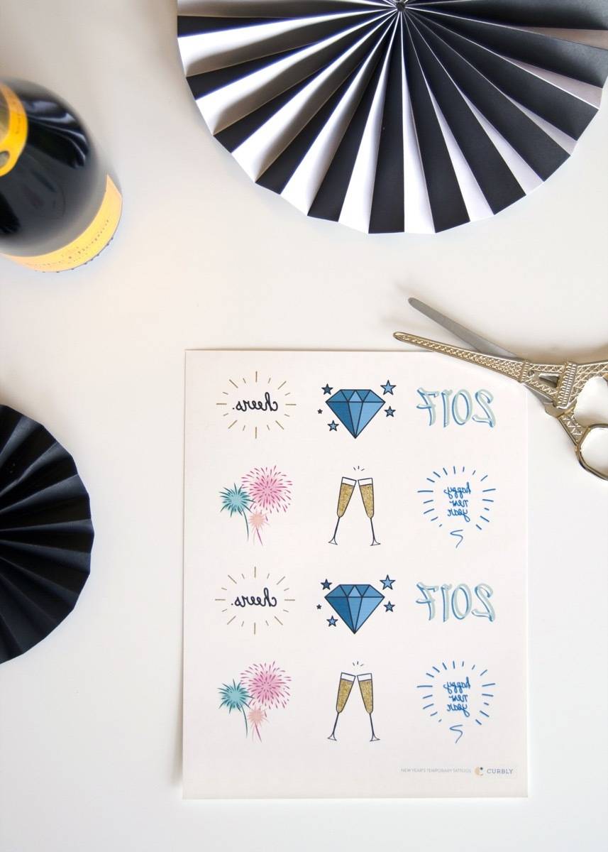 Print out your own temporary tattoos, just in time for your New Year's Eve party.