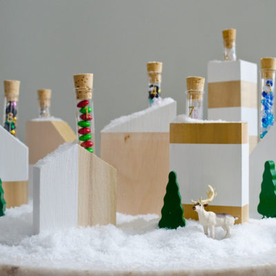 Wood Block & Test Tube DIY Advent Calendar Village