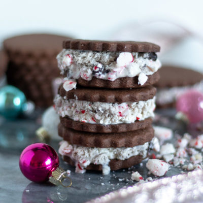 Celebrate the Season with Peppermint Christmas Cookie Ice Cream Sandwiches