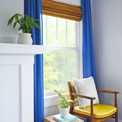 rental window upgrade with custom curtains over blinds