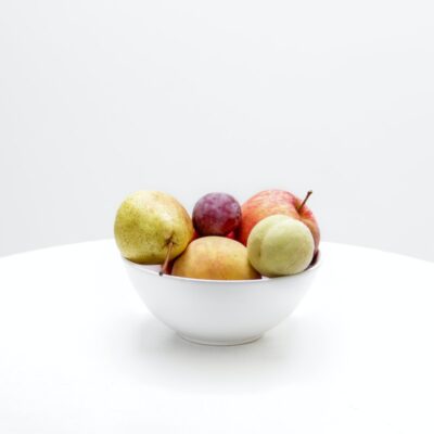 fruit in white ceramic bowl